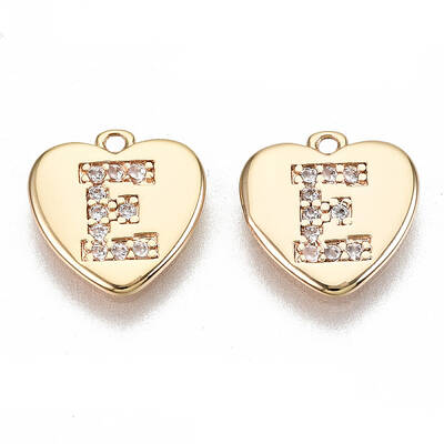 Brass Micro Pave Clear Cubic Zirconia Charms