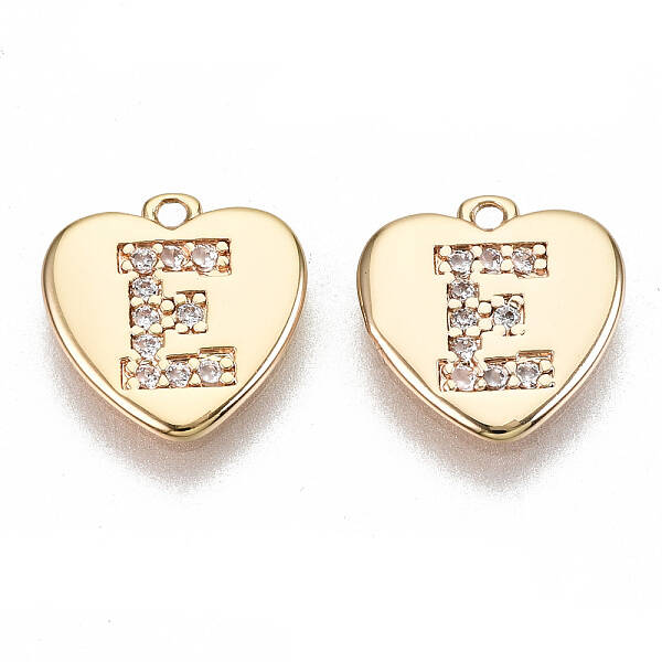 Brass Micro Pave Clear Cubic Zirconia Charms