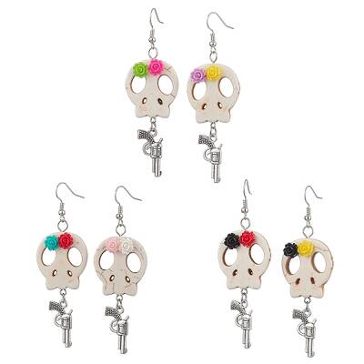 Halloween Theme Brass Dangle Earrings
