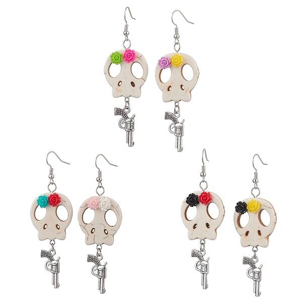 Halloween Theme Brass Dangle Earrings