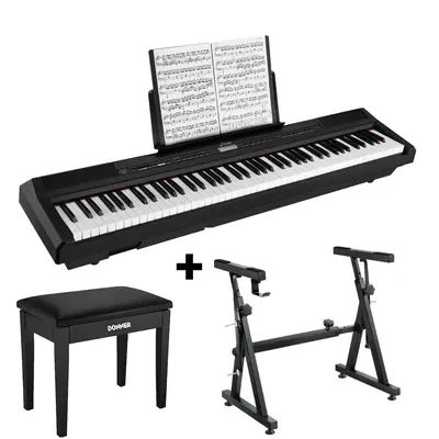 Donner DEP-20 Portable Weighted Digital Piano - Piano+Stand+bench