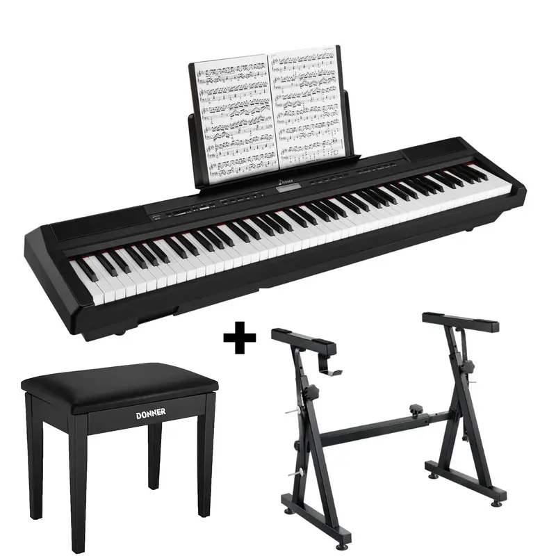 Donner DEP-20 Portable Weighted Digital Piano - Piano+Stand+bench
