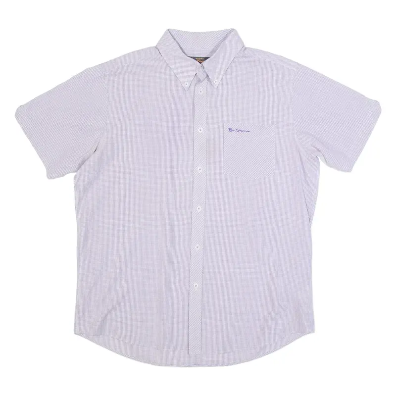 BEN SHERMAN Mens Shirt Blue Check XL