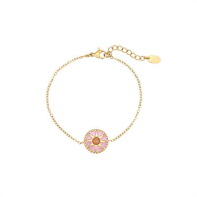 Stylish Stainless Steel Gold-Plated Cat Eye Necklace and Bracelet