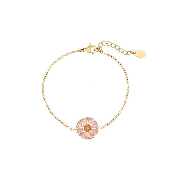 Stylish Stainless Steel Gold-Plated Cat Eye Necklace and Bracelet