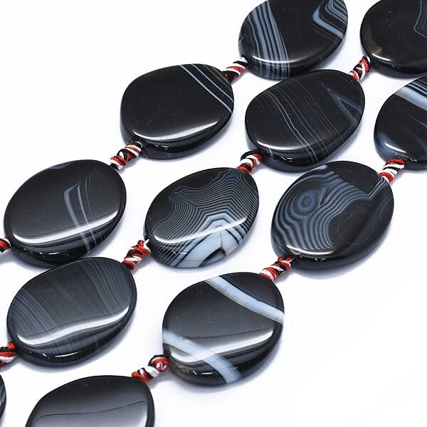 Natural Black Agate Beads Strands