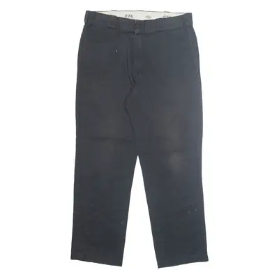 DICKIES Chino Workwear 974 Mens Trousers Black Regular Straight W36 L30