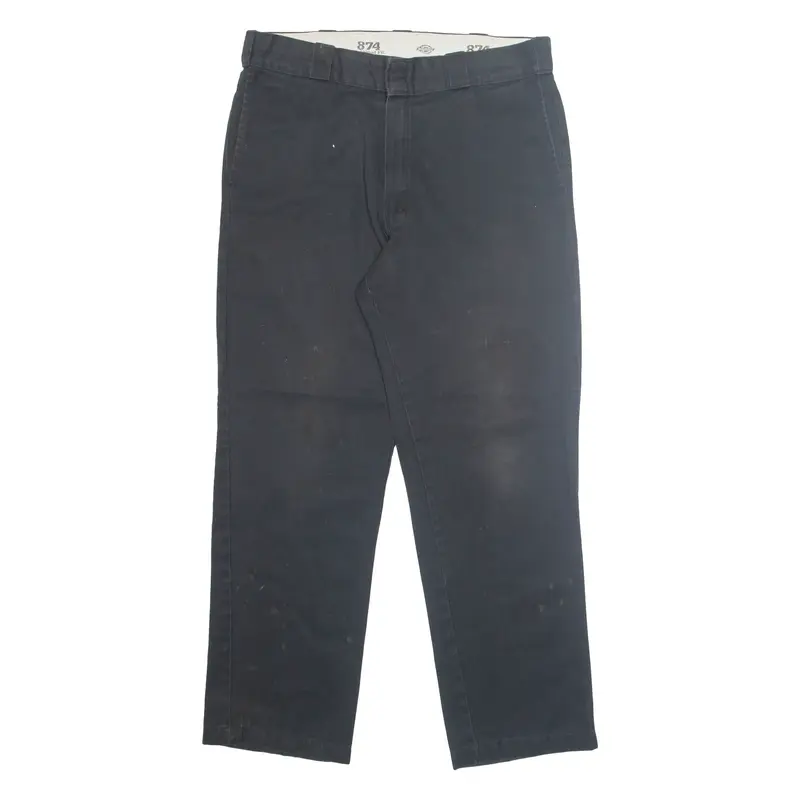 DICKIES Chino Workwear 974 Mens Trousers Black Regular Straight W36 L30