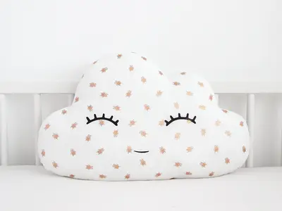 White with Golden Scarabs Cloud Pillow