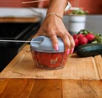Manual Food Chopper - Portable Hand Pull String, Garlic Mincer, Onion Cutter Fruit Kitchen Utensils Food Prep Lightweight veg...