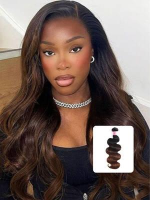Nadula Chestnut Brown Black Roots Color Body Wave Quality Virgin Human Hair Weave