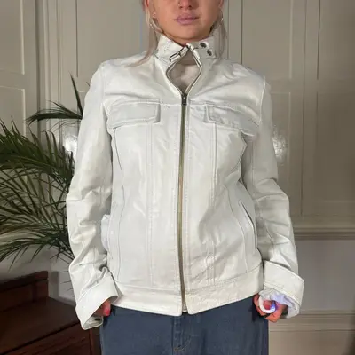 Eclipse Leather Jacket - Medium White Leather