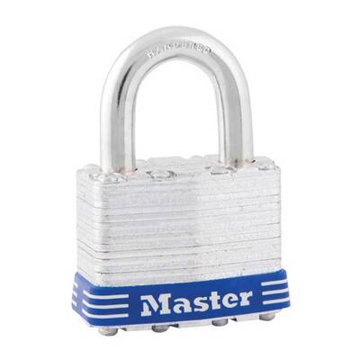 Master Lock Laminated Steel Padlock, Non-Rekeyable, Keyed Different, Body Width: 1-3/4 (44Mm), Shackle Length: 15/16 (24Mm)...