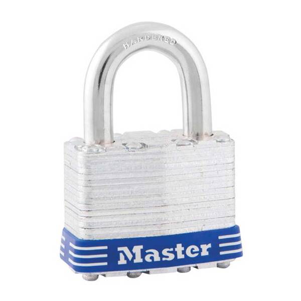 Master Lock Laminated Steel Padlock, Non-Rekeyable, Keyed Different, Body Width: 1-3/4 (44Mm), Shackle Length: 15/16 (24Mm)...