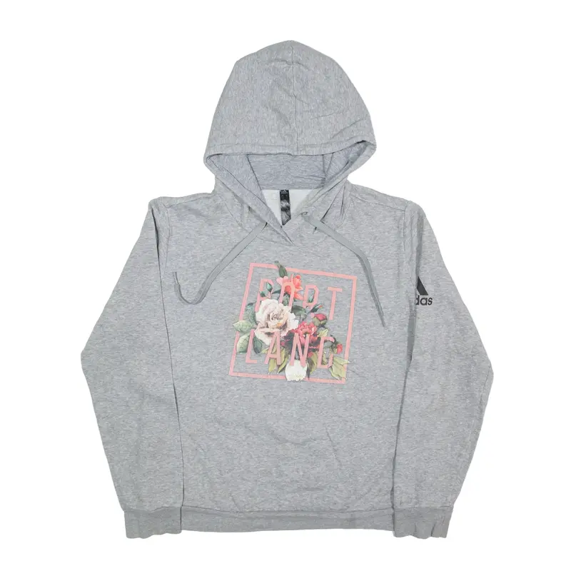 ADIDAS Portland Hoodie Grey Pullover Womens M