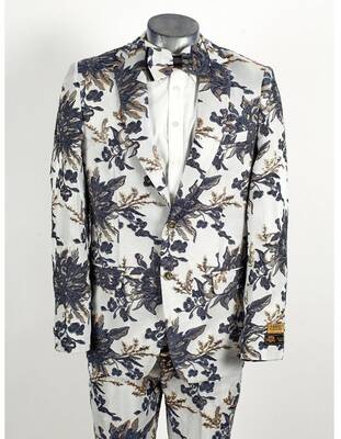 Black Floral Tuxedo - All Black Floral Suit