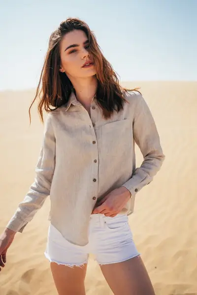 Sanni - Linen Shirt | Size: L | Color: Linen
