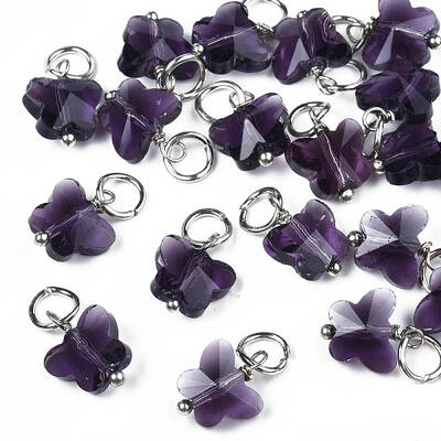 Faceted Transparent Glass Charms