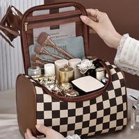 Checkerboard Pattern Makeup Bag, Cosmetic Storage Bag, Zipper Beauty Sponge Makeup Organizer Pouch, Versatile Storage Bag for...