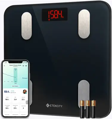 Etekcity Smart Digital Body Weight Scale, Composition Analyzer, Measures Fat, BMI, Muscle, Bluetooth, Accurate Weighing Tool,...