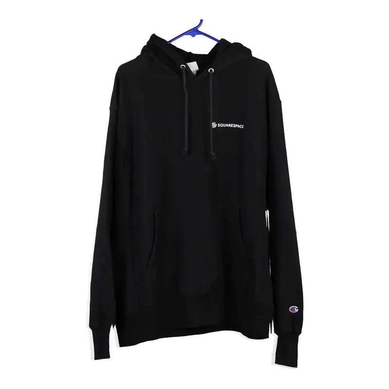 Reverse Weave Champion Hoodie - Large Black Cotton Blend