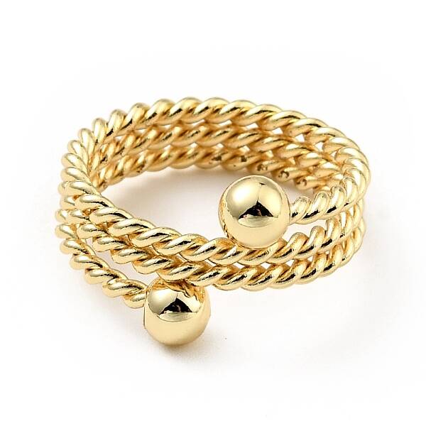 Brass Ball Triple Layer Wrap Ring for Women