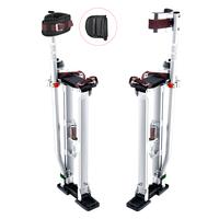 VEVOR Drywall Stilts, 24''-40'' Adjustable Aluminum Tool Stilts with Protective Knee Pads, Durable and Non-slip Work Stilts f...