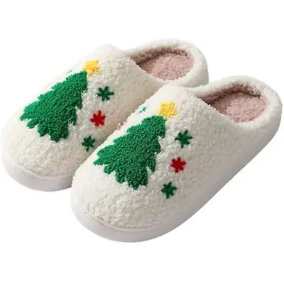 Christmas Slippers Memory Foam for Women Men Soft Plush Fuzzy Winter holiday slippers Cozy Plush Warm Non-Slip Holiday Slides...