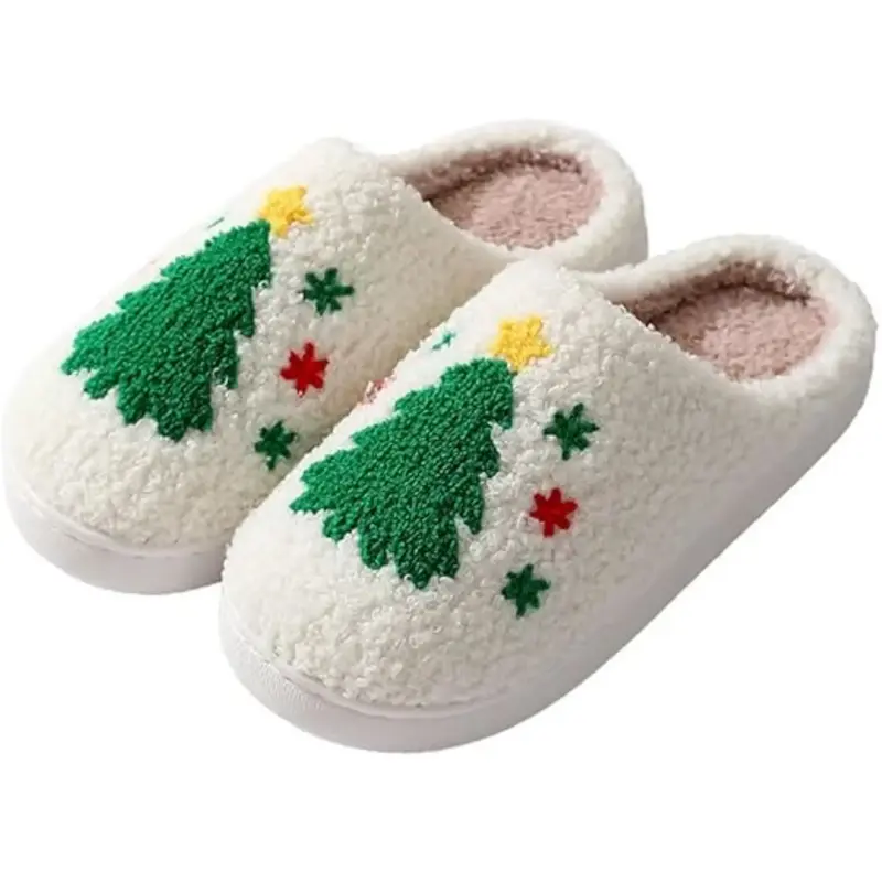 Christmas Slippers Memory Foam for Women Men Soft Plush Fuzzy Winter holiday slippers Cozy Plush Warm Non-Slip Holiday Slides...