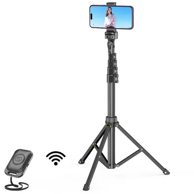 All-in-One 62 Portable Selfie Stick Tripod with Bluetooth Remote, Universal 360° Phone Holder for iPhone, Samsung, GoPro &...