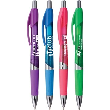 300 Customized Gassetto Gem Pen W Blue Ink - Comfort Grip