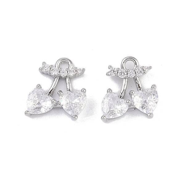 Brass Micro Pave Clear Cubic Zirconia Pendants