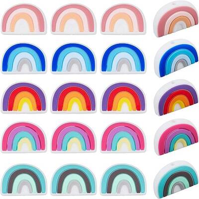 20Pcs 5 Colors Silicone Beads