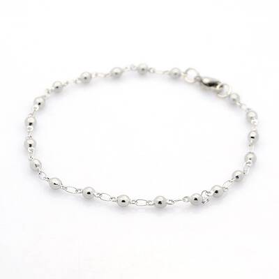 Tarnish Resistant Casual Style 304 Stainless Steel Ball Link Chain Bracelets