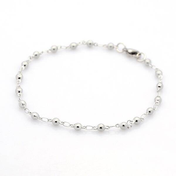 Tarnish Resistant Casual Style 304 Stainless Steel Ball Link Chain Bracelets