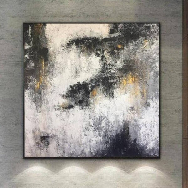 Large Black And White Abstract Art Original Abstract Paintings On Canvas Extra Large Wall Artwork | ADVANCEMENT