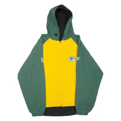 REEBOK X NFL Green Bay Packers Mens Jacket Green USA Hooded Colourblock XL