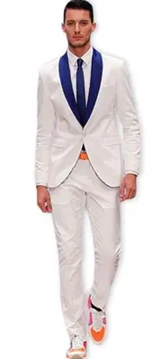 Tux-SH White/Royal -  Tuxedo Wholesale  Distributors