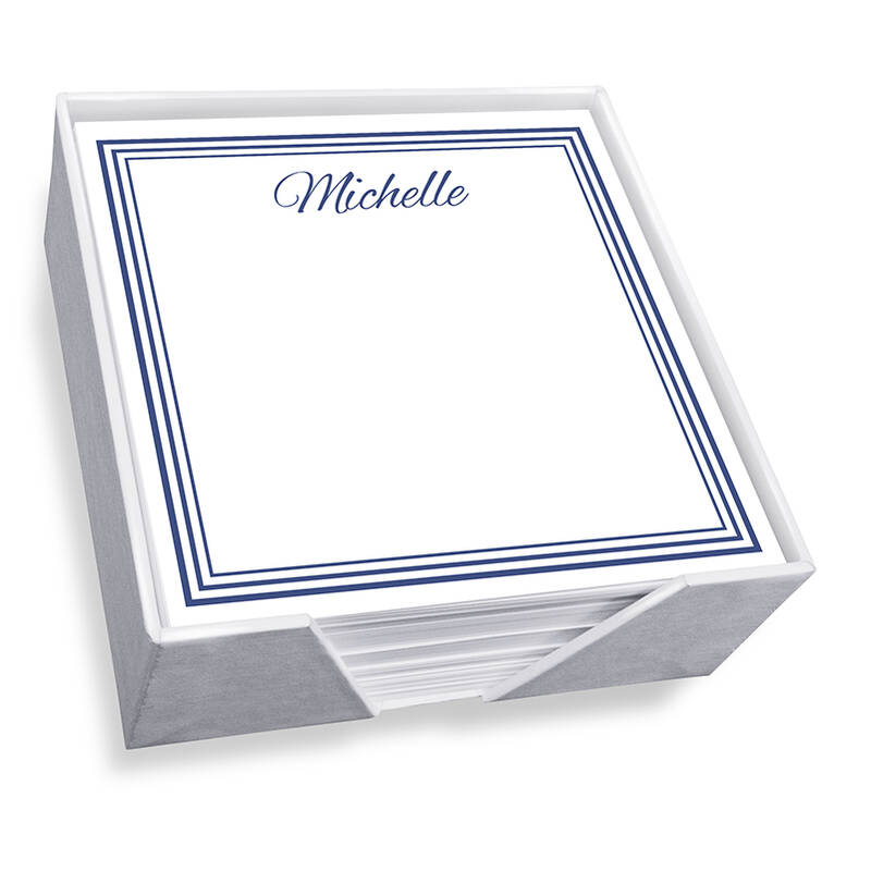 Colonial Memo Square - White with holder