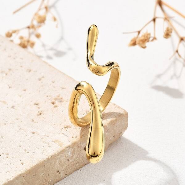304 Stainless Steel Wave Line Cuff Rings