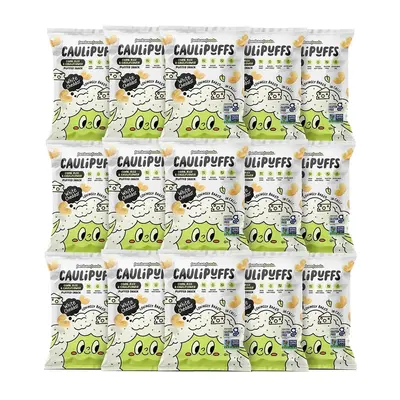 CauliPuffs 15pk White Cheddar Puffs Snack Size: Non Gmo, Gluten Free, Baked with Avocado Oil, Made in a Nut-Free Facility