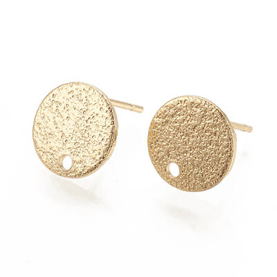 Hammered Brass Stud Earring Findings