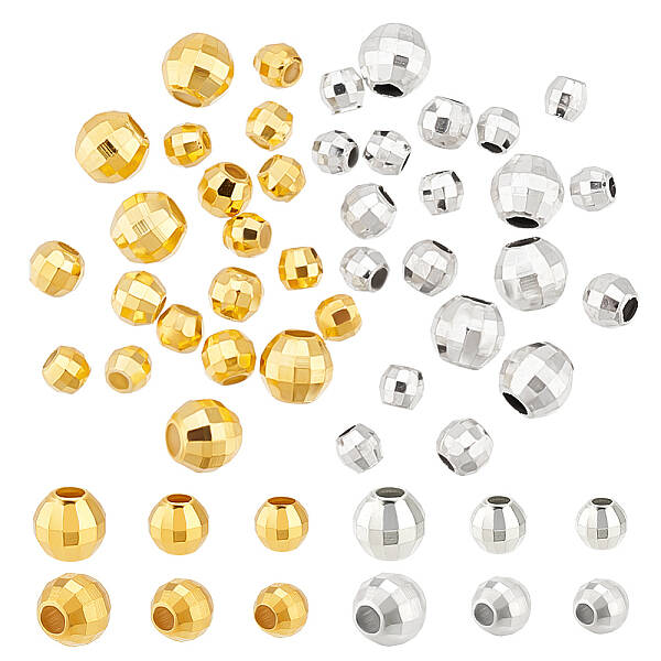40Pcs 6 Styles 925 Sterling Silver Beads Spacer