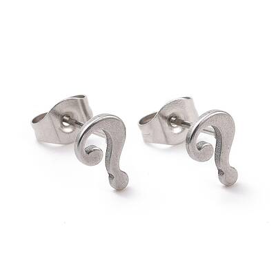 Non-Tarnish 304 Stainless Steel Question Mark Stud Earrings for Women Men