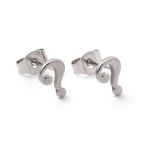 Non-Tarnish 304 Stainless Steel Question Mark Stud Earrings for Women Men