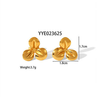 Elegant Flower Stainless Steel Stud Earrings Jewelry Accessories