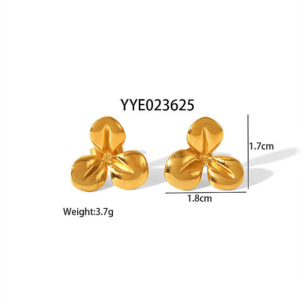 Elegant Flower Stainless Steel Stud Earrings Jewelry Accessories