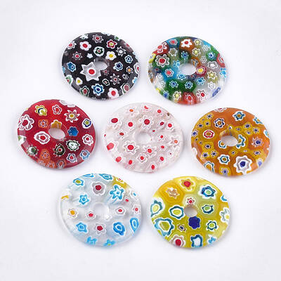 Handmade Millefiori Lampwork Pendants