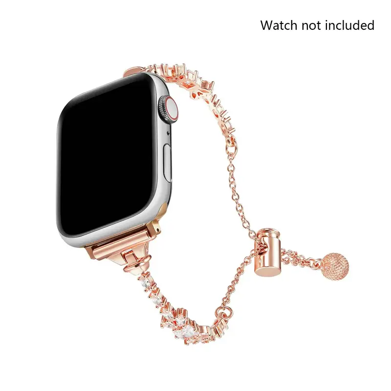 Rhinestone Decor Watch Band (Band Only), Fashionable Replacement Watch Band for Apple Watch