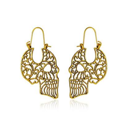 Hollow Skull Big Hoop Earrings